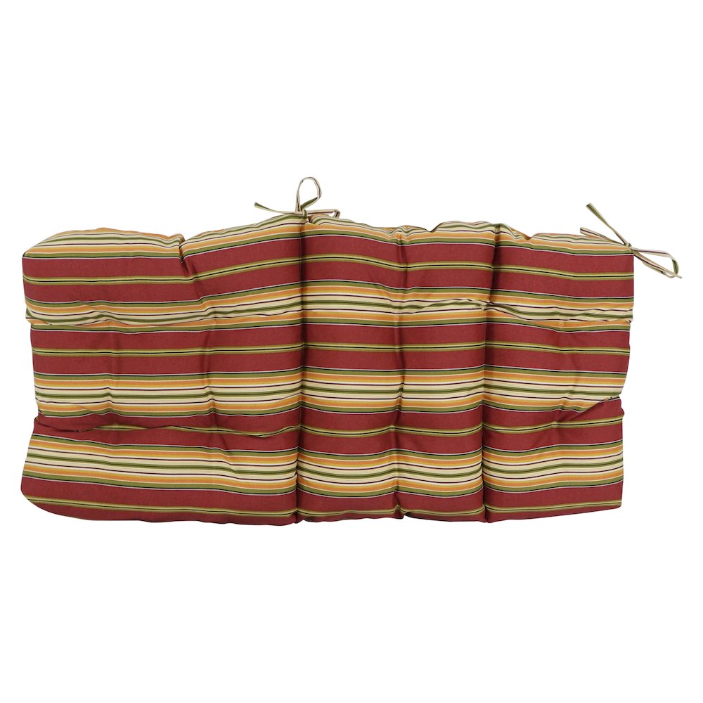 20-inch by 42-inch Spun Polyester Patterned Outdoor Tufted Chair Cushion. Picture 3