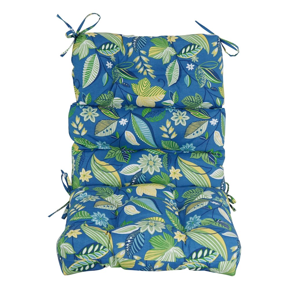 20-inch by 42-inch Spun Polyester Patterned Outdoor Tufted Chair Cushion. Picture 2