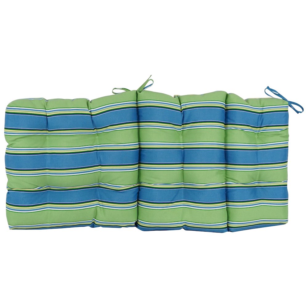 20-inch by 42-inch Spun Polyester Patterned Outdoor Tufted Chair Cushion. Picture 3