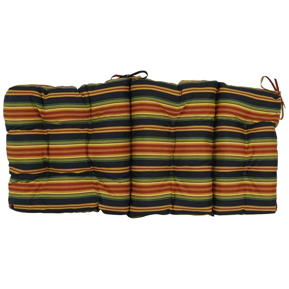 20-inch by 42-inch Spun Polyester Patterned Outdoor Tufted Chair Cushion. Picture 3
