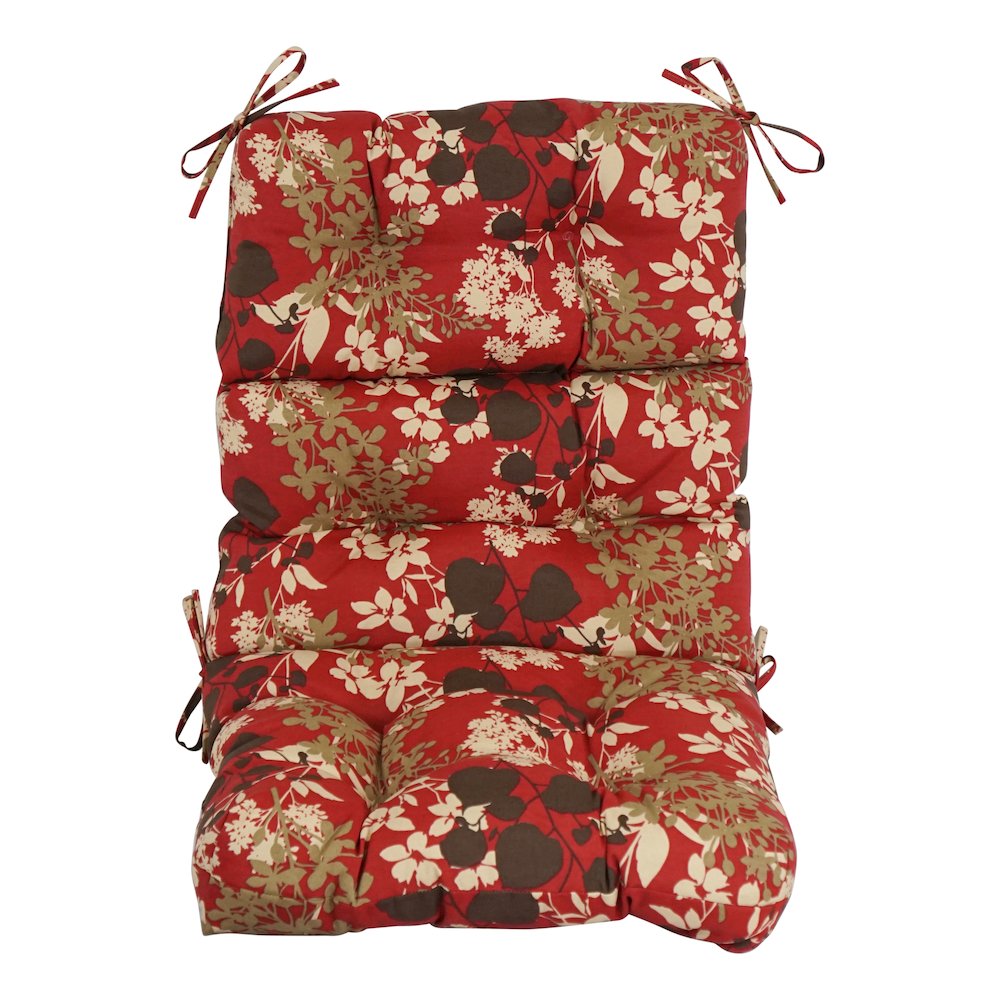 20-inch by 42-inch Spun Polyester Patterned Outdoor Tufted Chair Cushion. Picture 2