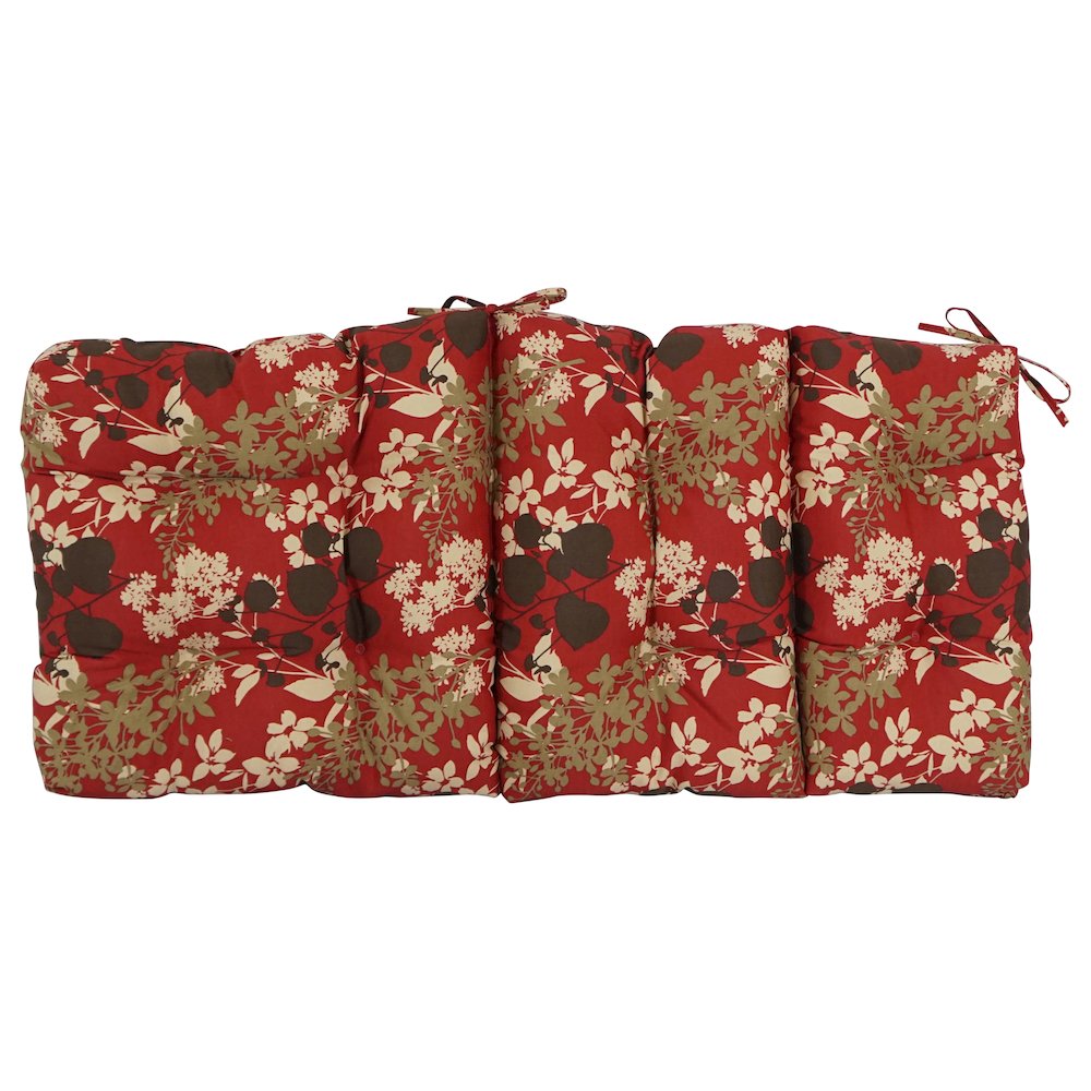 20-inch by 42-inch Spun Polyester Patterned Outdoor Tufted Chair Cushion. Picture 3