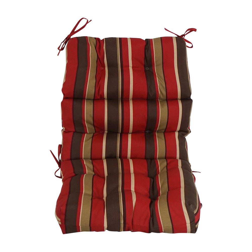 20-inch by 42-inch Spun Polyester Patterned Outdoor Tufted Chair Cushion. Picture 2