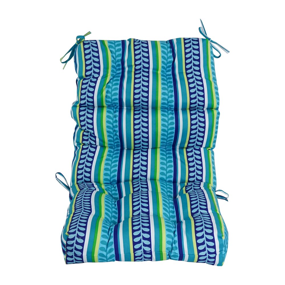 20-inch by 42-inch Spun Polyester Patterned Outdoor Tufted Chair Cushion. Picture 2