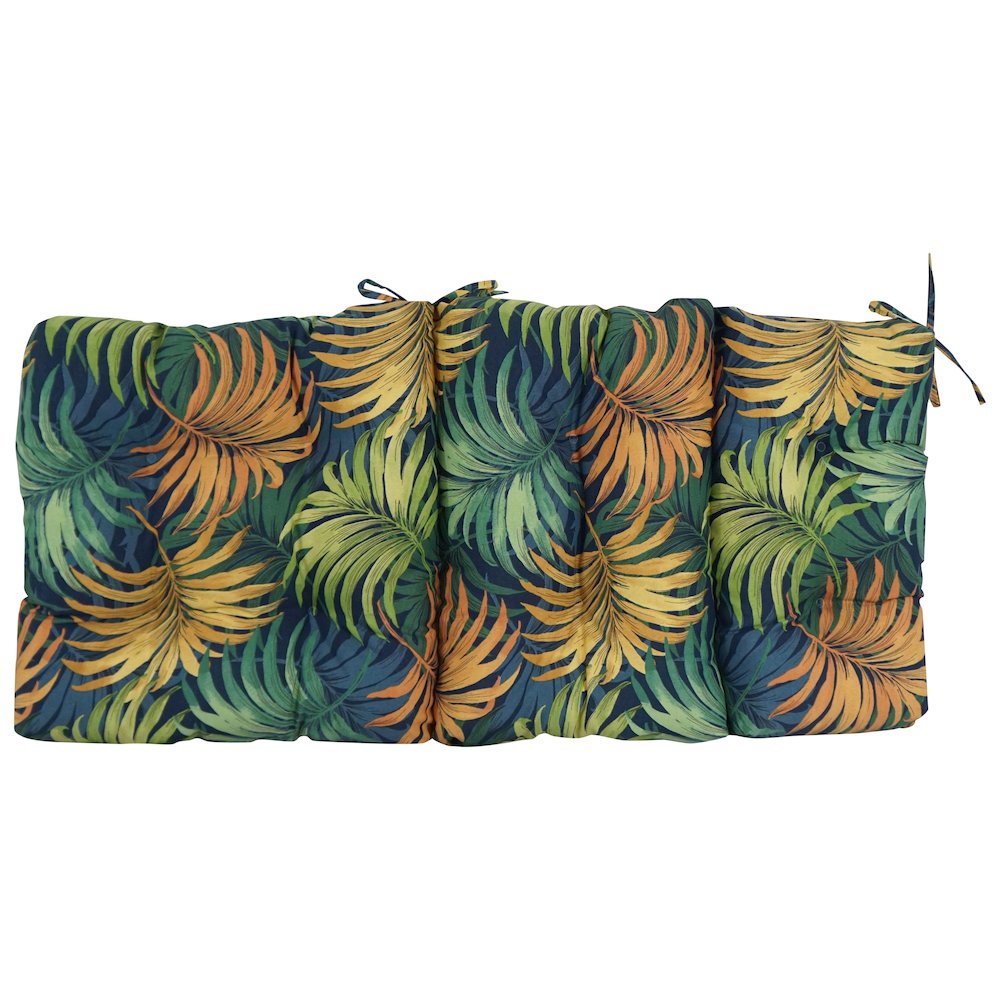 20-inch by 42-inch Spun Polyester Patterned Outdoor Tufted Chair Cushion. Picture 3