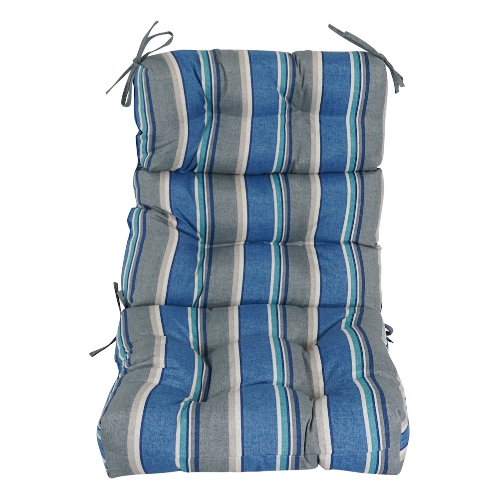 20-inch by 42-inch Spun Polyester Patterned Outdoor Tufted Chair Cushion. Picture 2