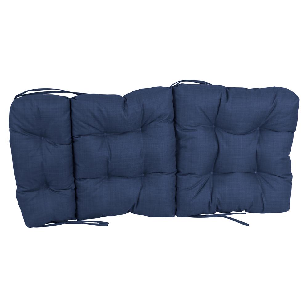 20-inch by 42-inch Spun Polyester Solid Outdoor Tufted Chair Cushion. Picture 2
