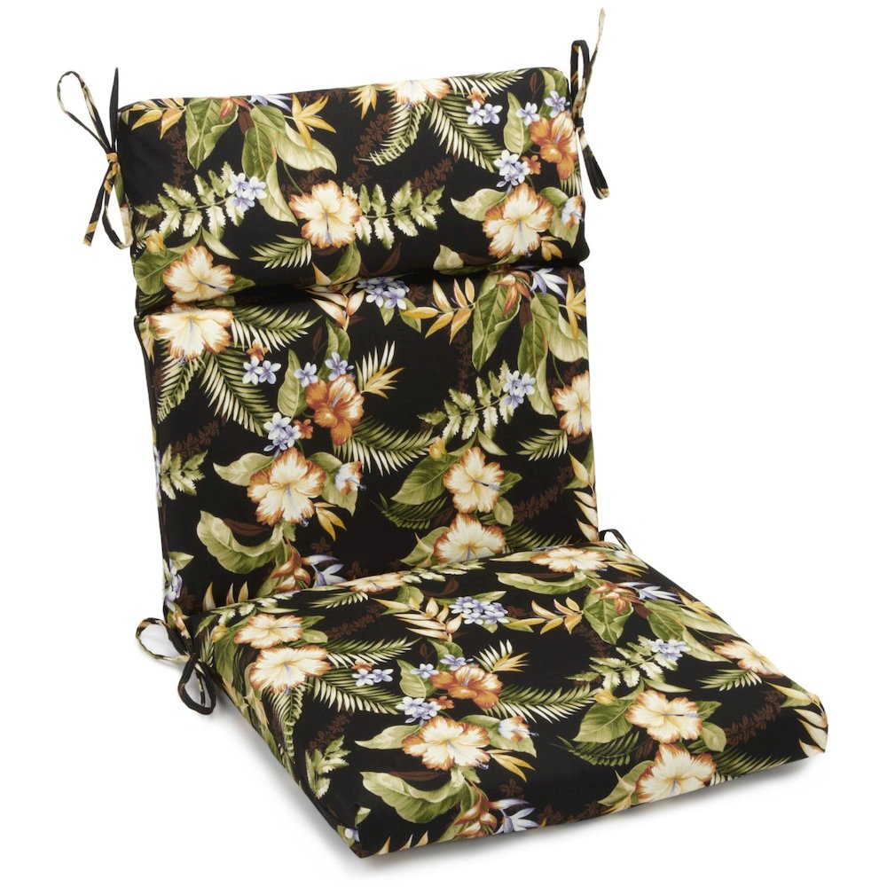 20-inch by 42-inch Polyester Patterned Outdoor Seat/ Back Chair Cushion. Picture 1