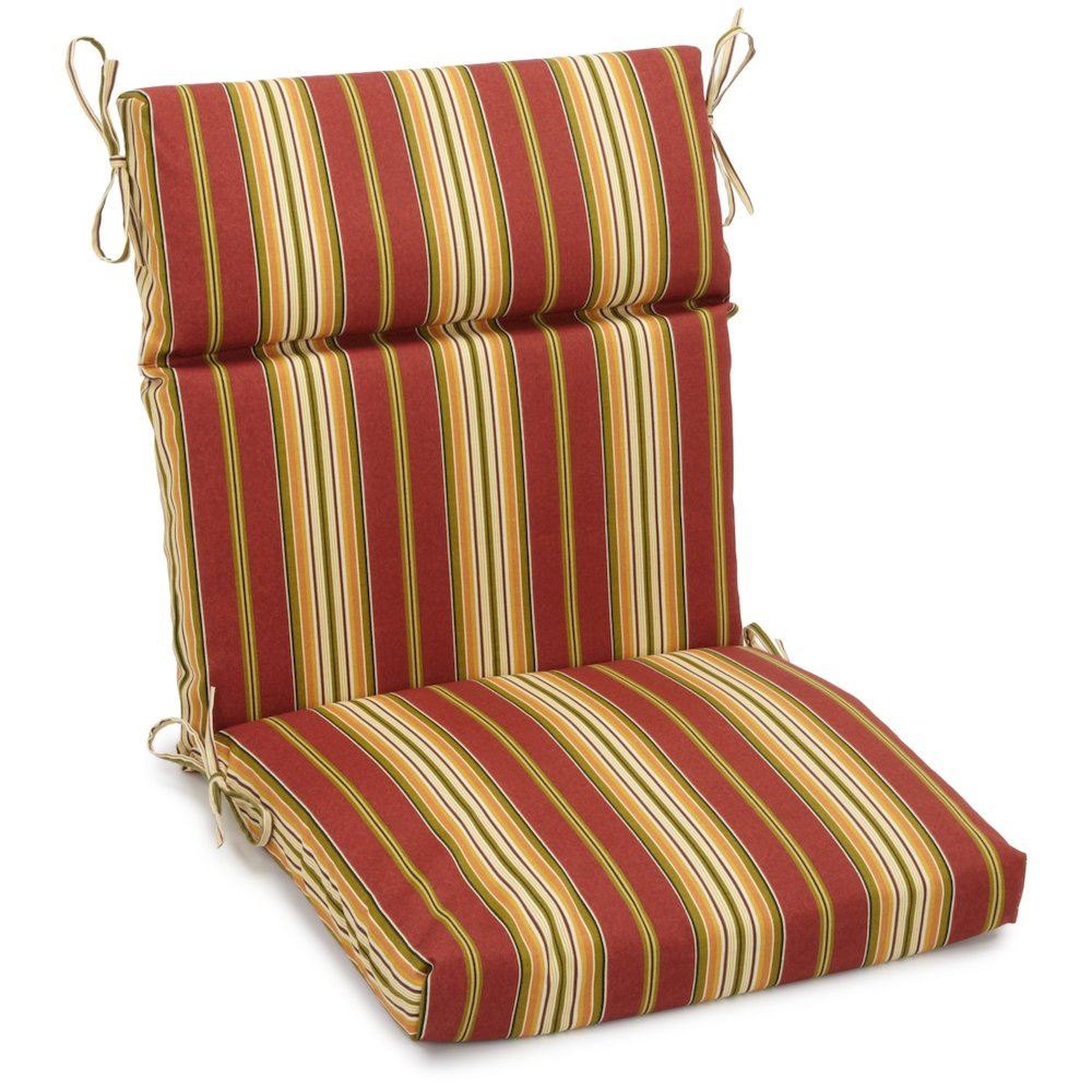 20-inch by 42-inch Polyester Patterned Outdoor Seat/ Back Chair Cushion. Picture 1