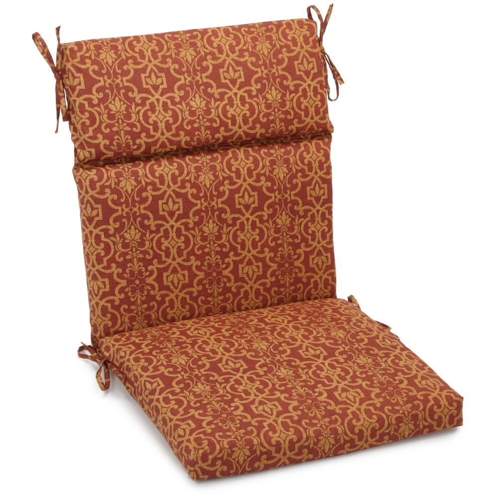 20-inch by 42-inch Polyester Patterned Outdoor Seat/ Back Chair Cushion. Picture 1