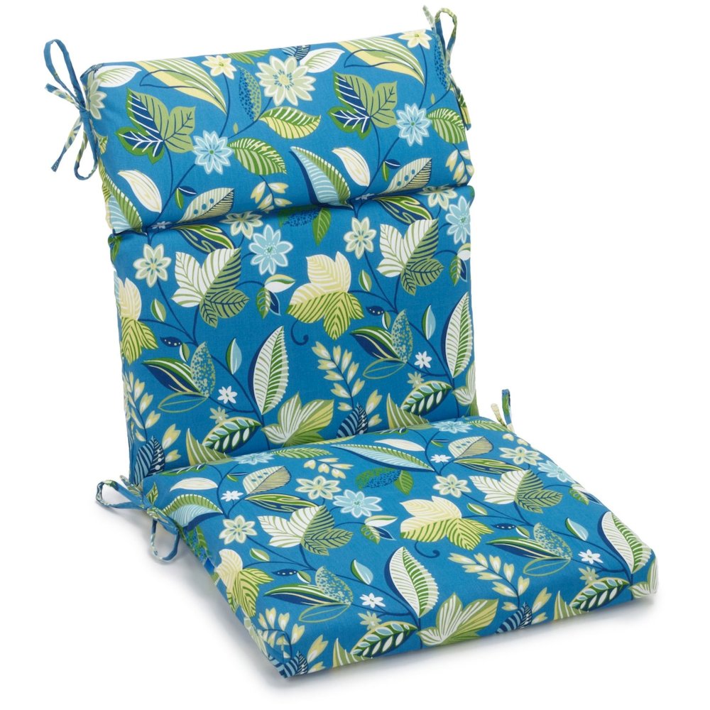 20-inch by 42-inch Polyester Patterned Outdoor Seat/ Back Chair Cushion. Picture 1