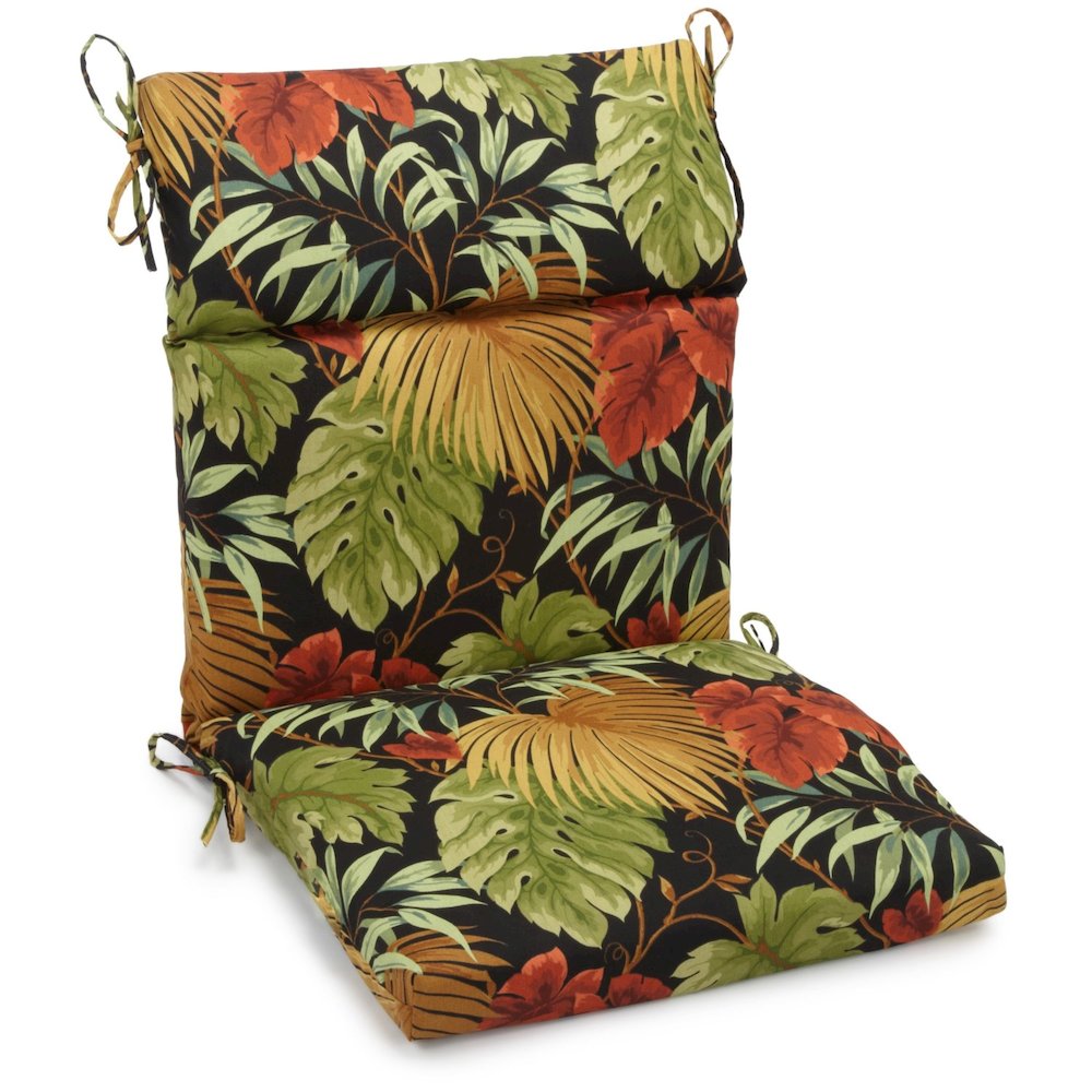 20-inch by 42-inch Polyester Patterned Outdoor Seat/ Back Chair Cushion. Picture 1