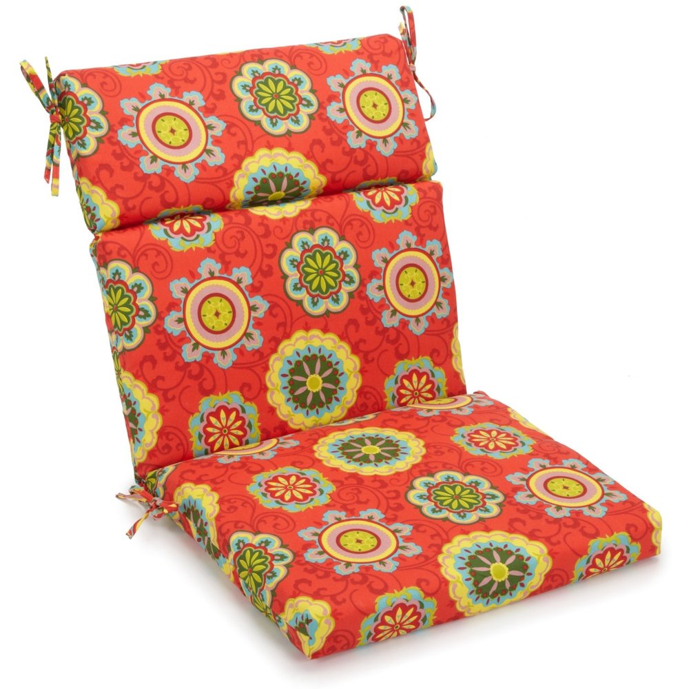 20-inch by 42-inch Polyester Patterned Outdoor Seat/ Back Chair Cushion. Picture 1