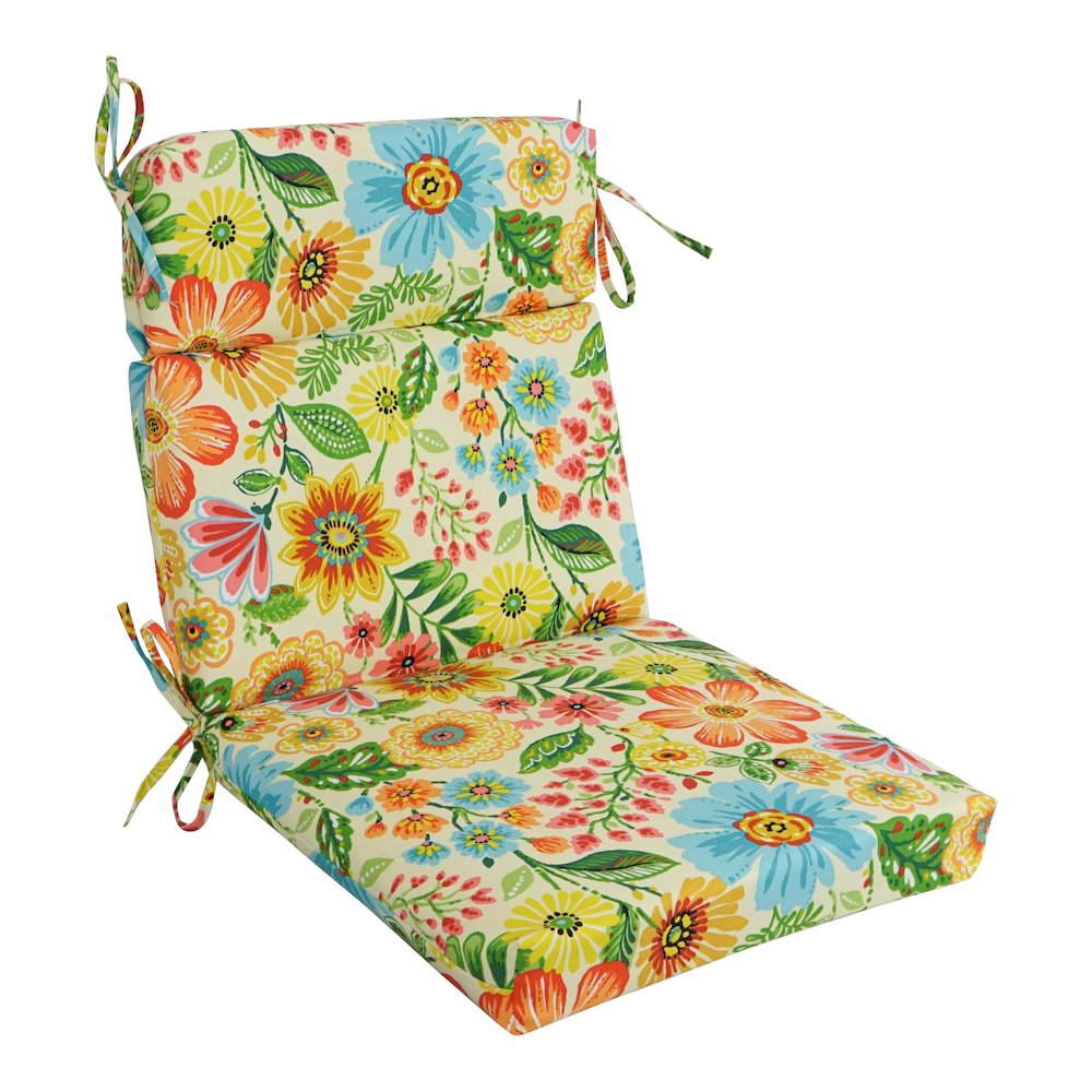 20-inch by 42-inch Polyester Patterned Outdoor Seat/ Back Chair Cushion. Picture 1