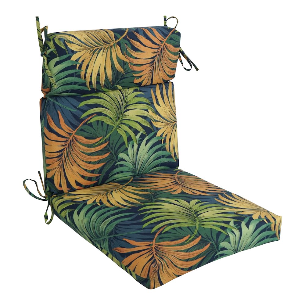 20-inch by 42-inch Polyester Patterned Outdoor Seat/ Back Chair Cushion. Picture 1