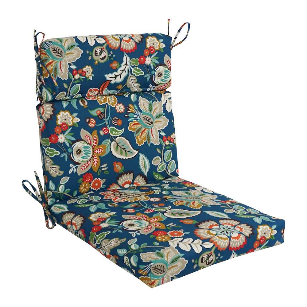 20-inch by 42-inch Polyester Patterned Outdoor Seat/ Back Chair Cushion. Picture 1