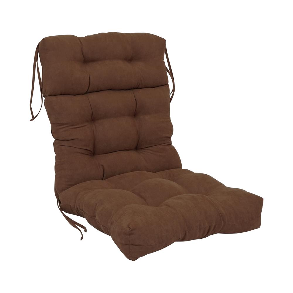 22-inch by 45-inch Solid Microsuede Tufted Chair Cushion. Picture 1