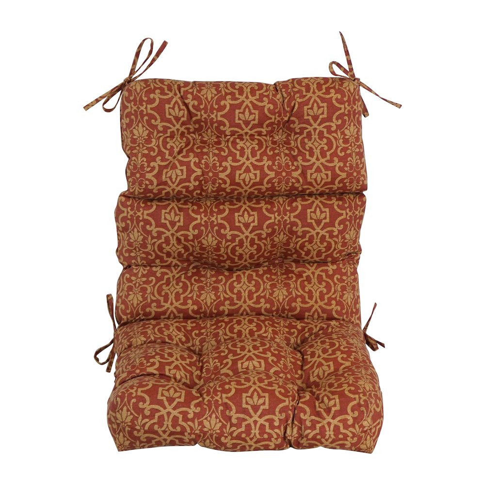 22-inch by 45-inch Spun Polyester Patterned Outdoor Tufted Chair Cushion. Picture 2