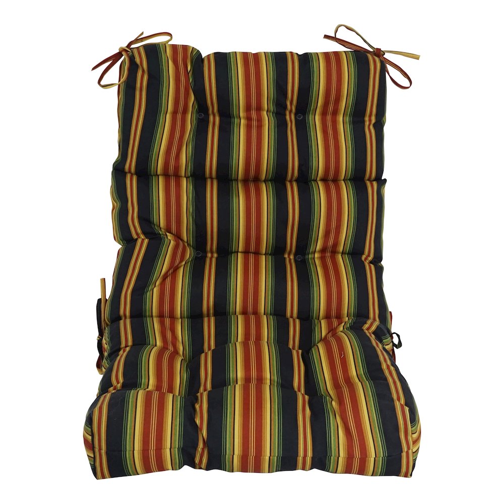 22-inch by 45-inch Spun Polyester Patterned Outdoor Tufted Chair Cushion. Picture 2