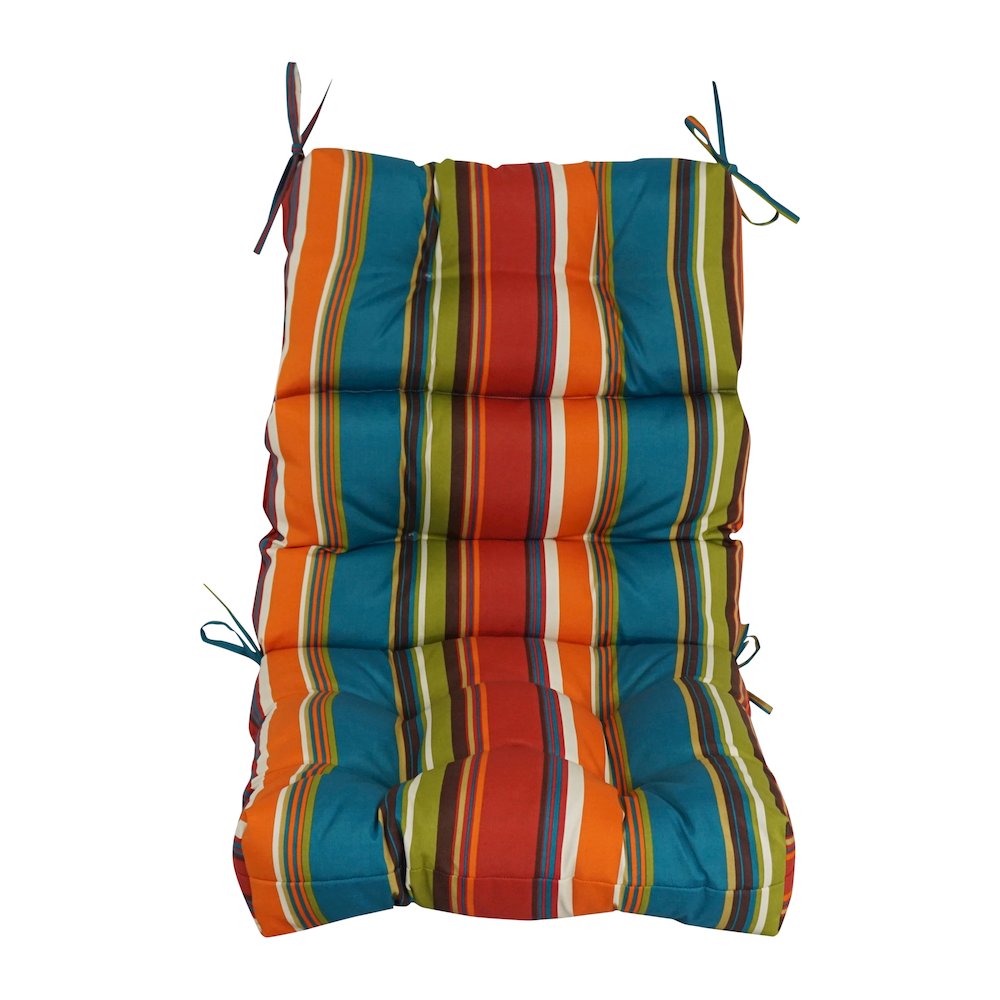 22-inch by 45-inch Spun Polyester Patterned Outdoor Tufted Chair Cushion. Picture 2