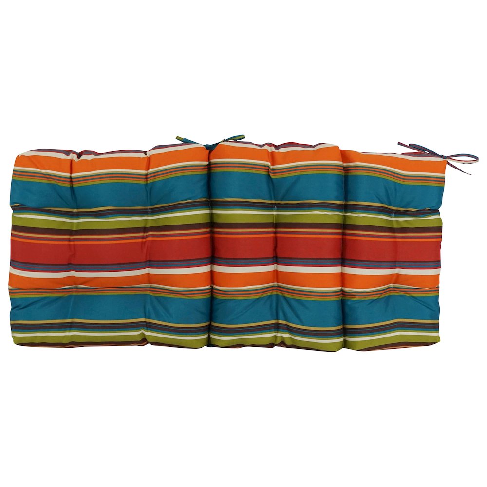 22-inch by 45-inch Spun Polyester Patterned Outdoor Tufted Chair Cushion. Picture 3