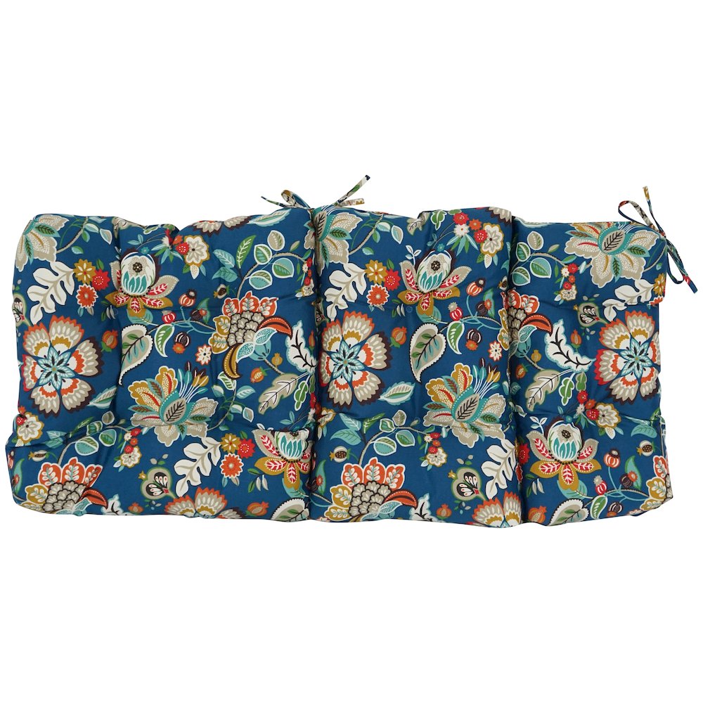 22-inch by 45-inch Spun Polyester Patterned Outdoor Tufted Chair Cushion. Picture 3