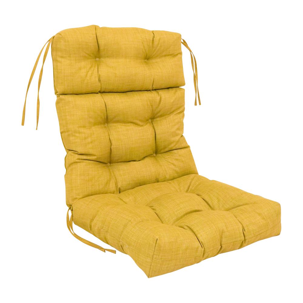 22-inch by 45-inch Spun Polyester Solid Outdoor Tufted Chair Cushion. Picture 1
