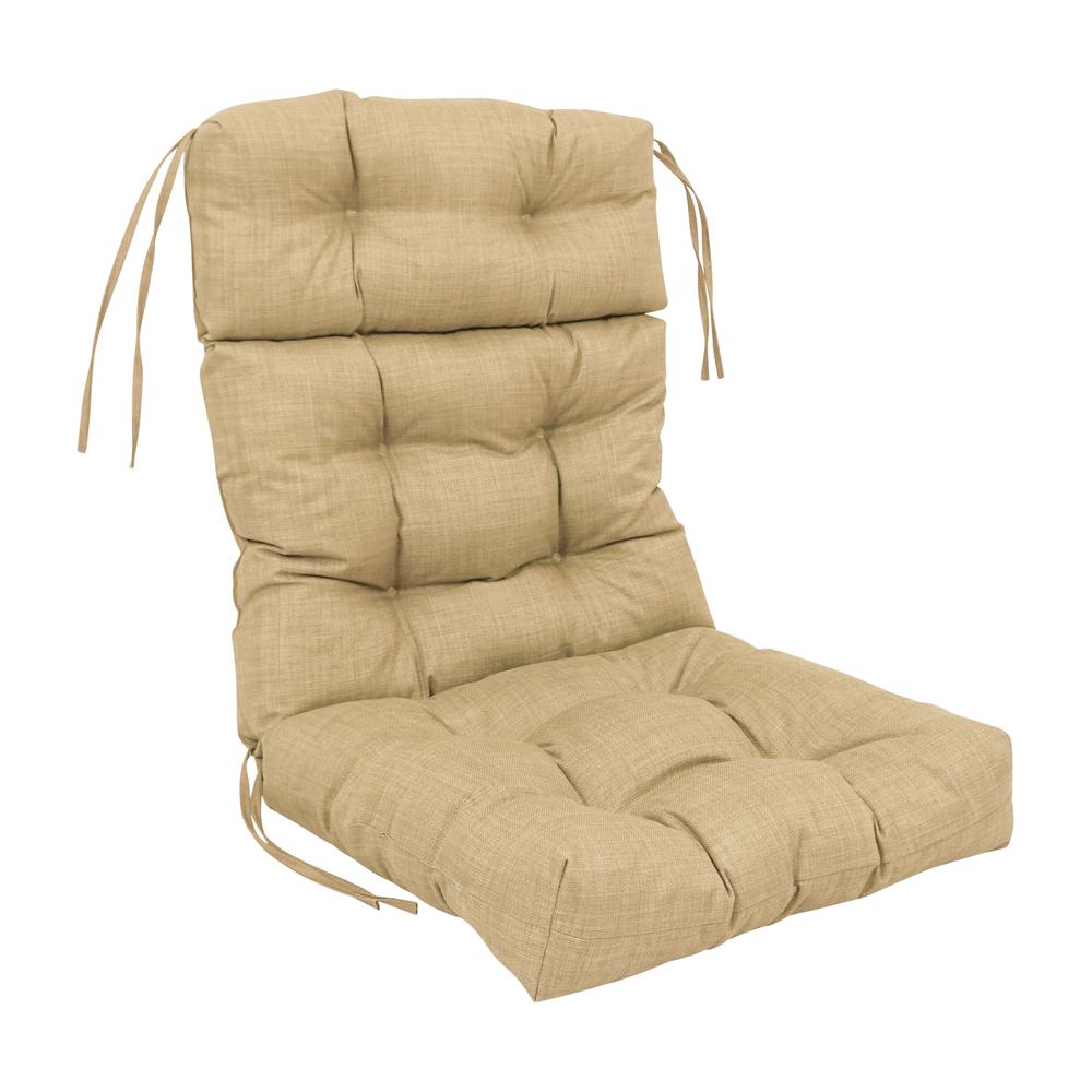 22-inch by 45-inch Spun Polyester Solid Outdoor Tufted Chair Cushion. Picture 1