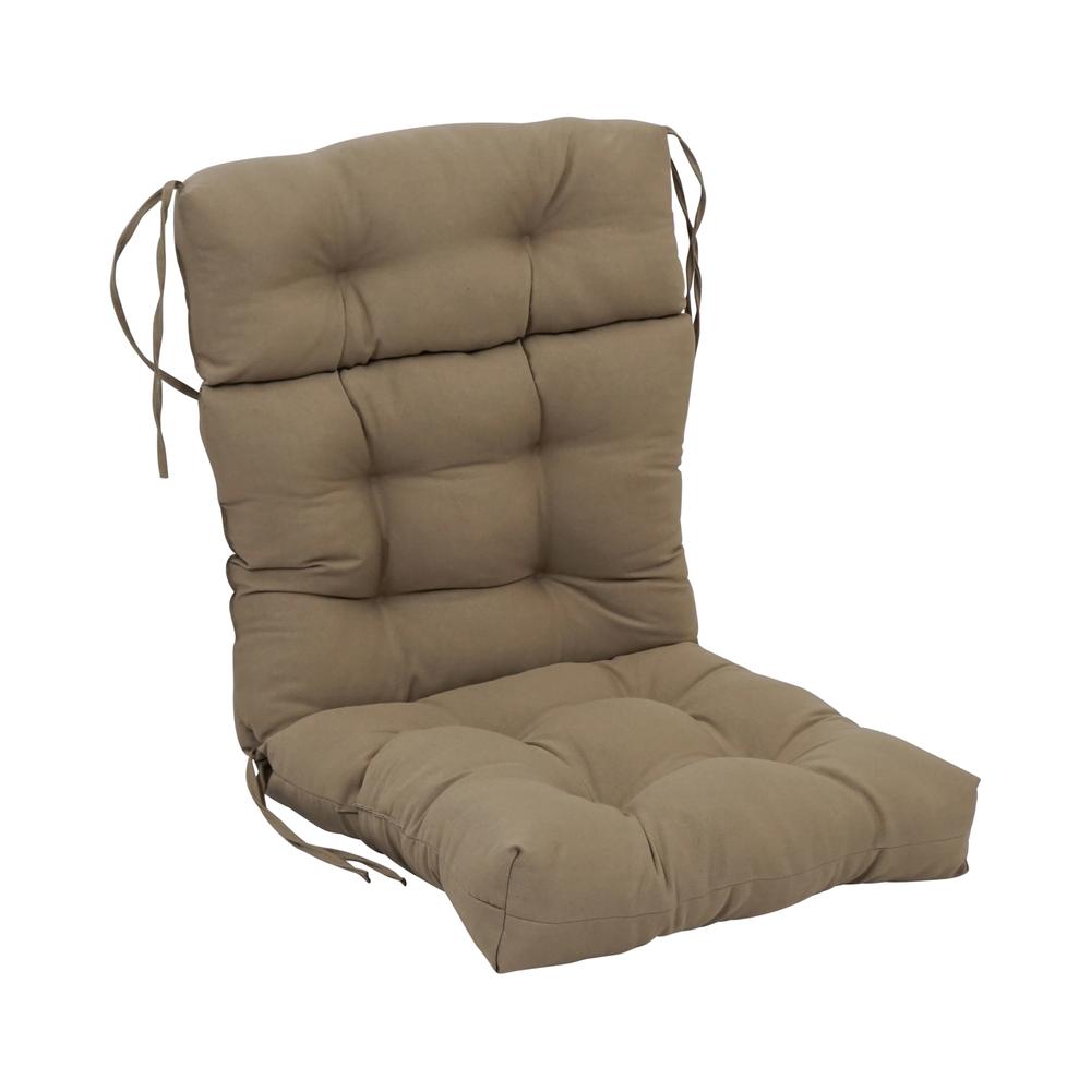 22-inch by 45-inch Solid Twill Tufted Chair Cushion. Picture 1