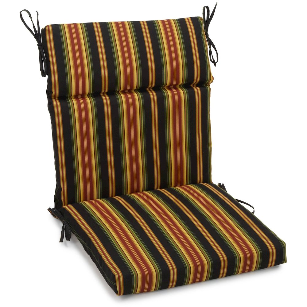22-inch by 45-inch Polyester Patterned Outdoor Seat/ Back Chair Cushion. Picture 1
