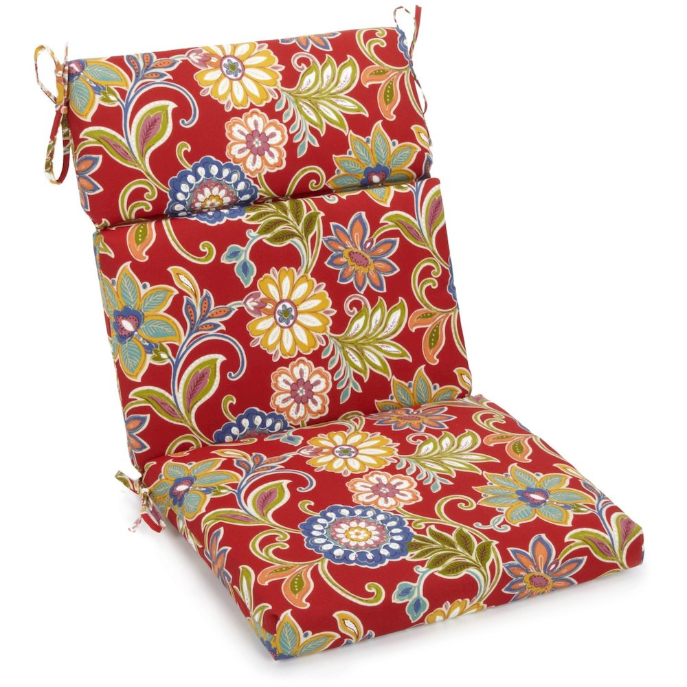 22-inch by 45-inch Polyester Patterned Outdoor Seat/ Back Chair Cushion. Picture 1