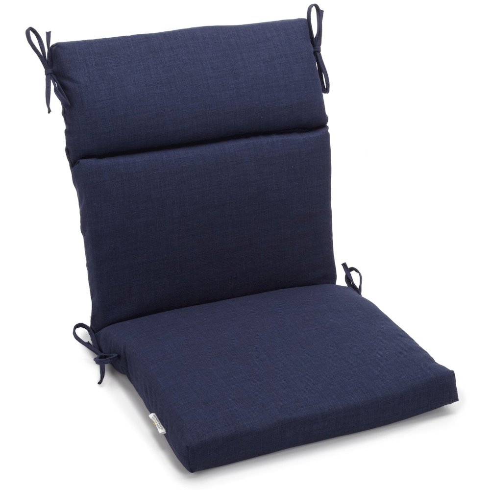 22-inch by 45-inch Spun Polyester Solid Outdoor Squared Seat/ Back Chair Cushion. Picture 1