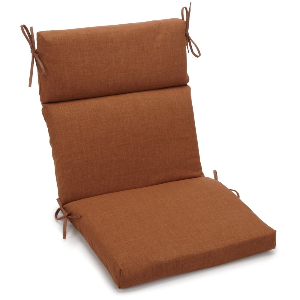 22-inch by 45-inch Spun Polyester Solid Outdoor Squared Seat/ Back Chair Cushion. Picture 1