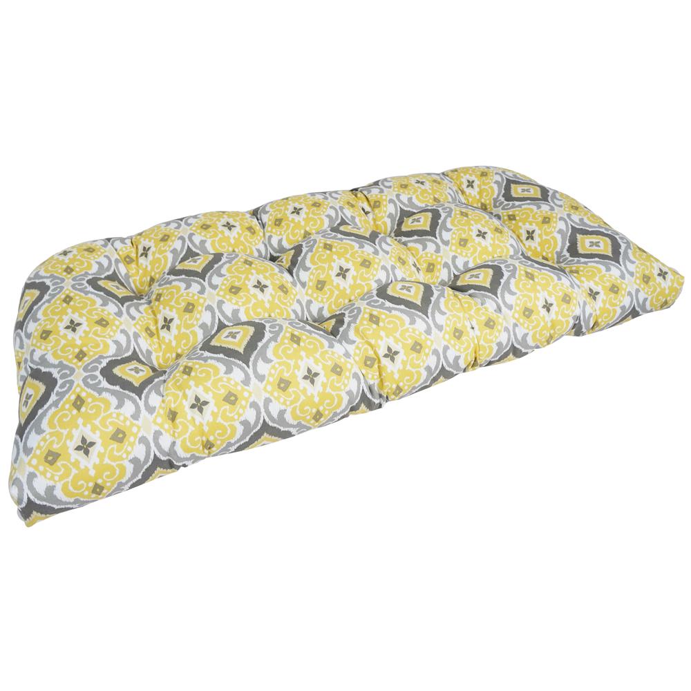 42-inch by 19-inch U-Shaped Patterned Spun Polyester Tufted Settee/Bench Cushion 93180-LS-JO15-14. Picture 1