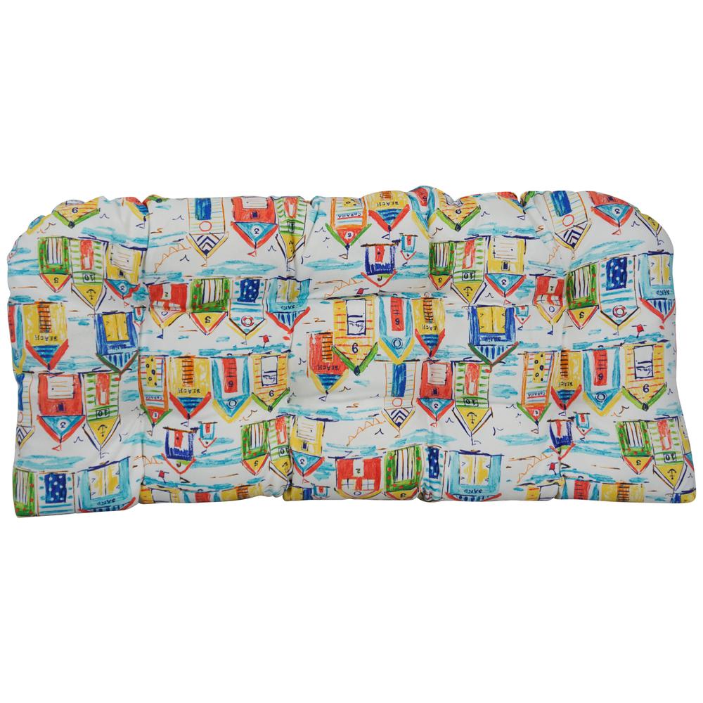 42-inch by 19-inch U-Shaped Patterned Spun Polyester Tufted Settee/Bench Cushion 93180-LS-JO17-02. Picture 2