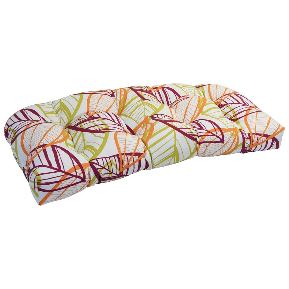 42-inch by 19-inch U-Shaped Patterned Spun Polyester Tufted Settee/Bench Cushion  93180-LS-OD-069. Picture 1