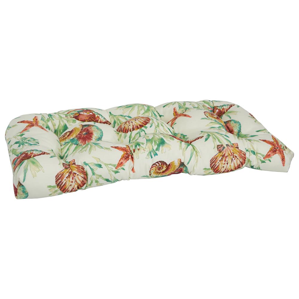 42-inch by 19-inch U-Shaped Patterned Spun Polyester Tufted Settee/Bench Cushion  93180-LS-OD-107. Picture 1
