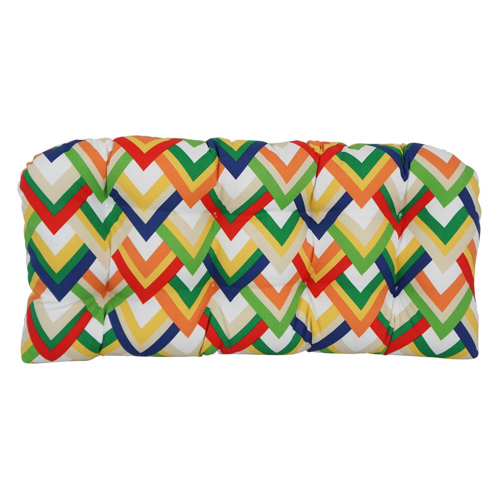 42-inch by 19-inch U-Shaped Patterned Spun Polyester Tufted Settee/Bench Cushion  93180-LS-OD-119. Picture 2