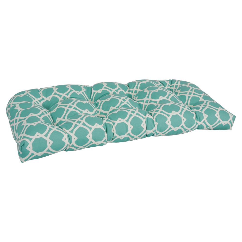 42-inch by 19-inch U-Shaped Patterned Spun Polyester Tufted Settee/Bench Cushion  93180-LS-OD-144. Picture 1