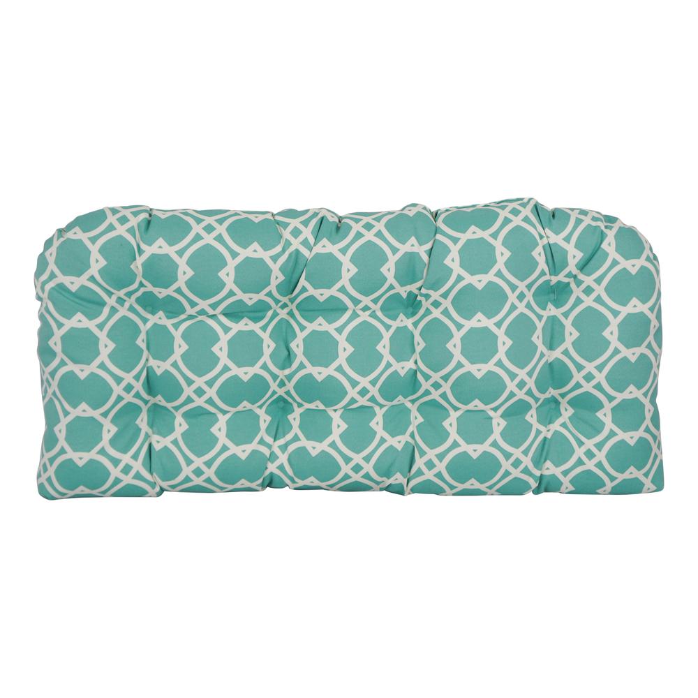 42-inch by 19-inch U-Shaped Patterned Spun Polyester Tufted Settee/Bench Cushion  93180-LS-OD-144. Picture 2