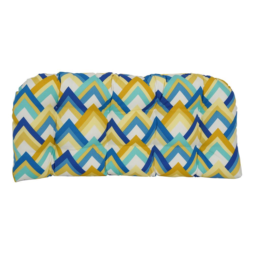 42-inch by 19-inch U-Shaped Patterned Spun Polyester Tufted Settee/Bench Cushion  93180-LS-OD-184. Picture 2