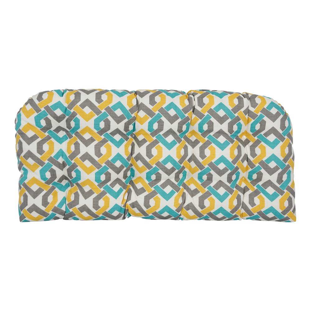 42-inch by 19-inch U-Shaped Patterned Spun Polyester Tufted Settee/Bench Cushion  93180-LS-OD-186. Picture 2