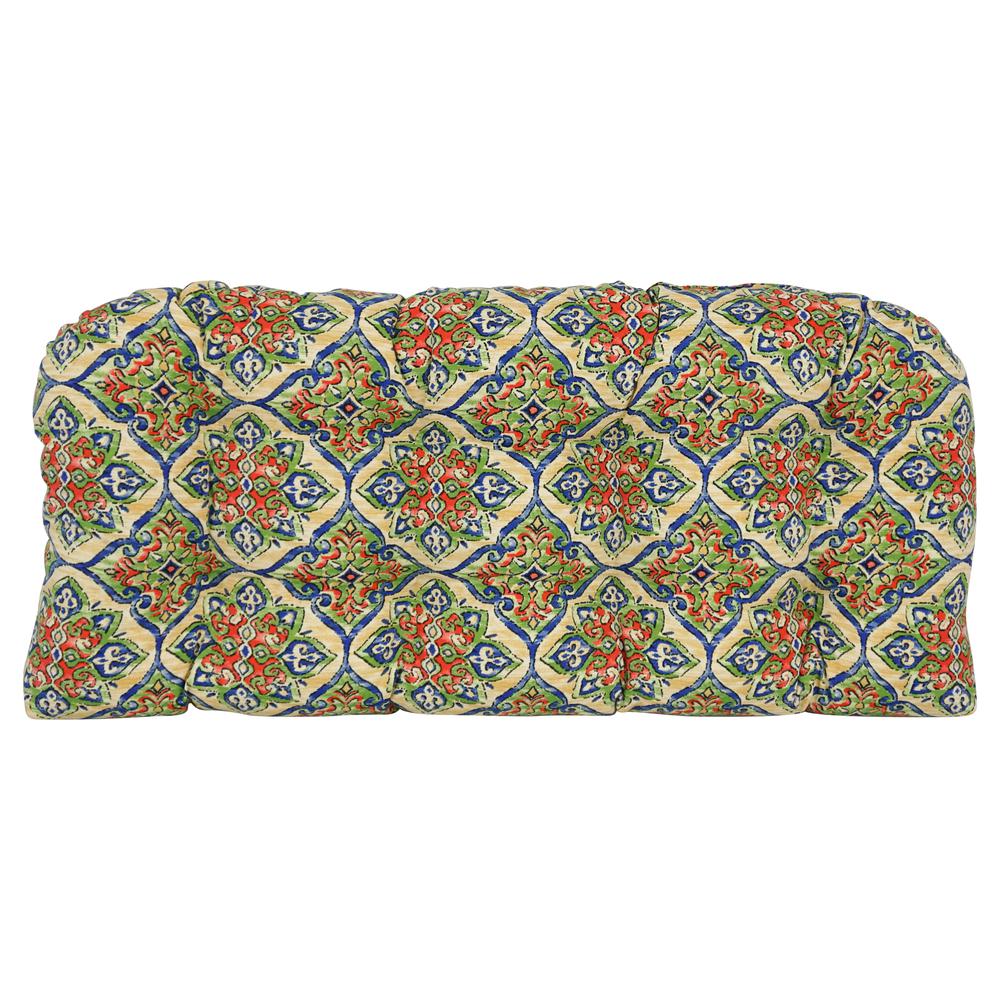 42-inch by 19-inch U-Shaped Patterned Spun Polyester Tufted Settee/Bench Cushion  93180-LS-OD-189. Picture 2