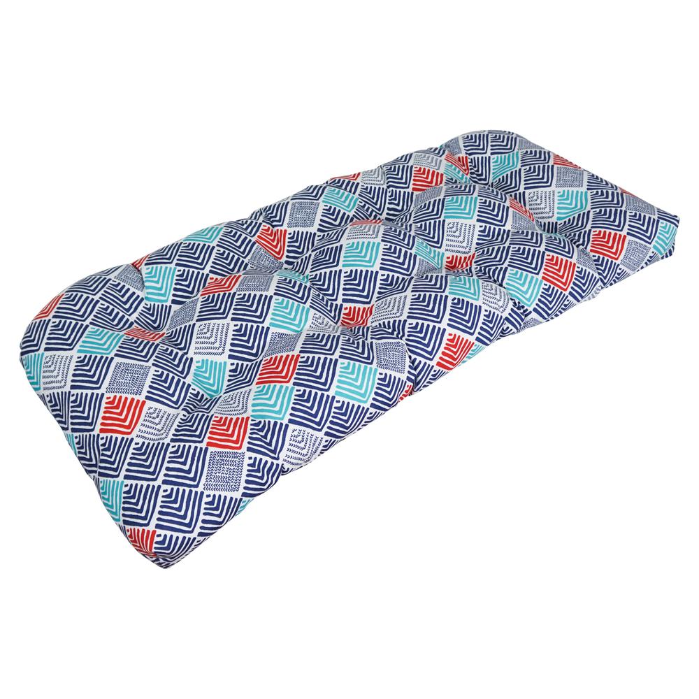 42-inch by 19-inch U-Shaped Patterned Spun Polyester Tufted Settee/Bench Cushion  93180-LS-OD-204. Picture 1