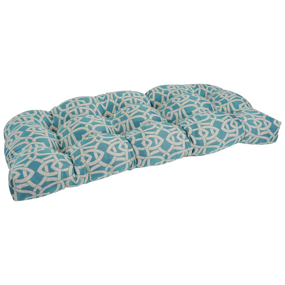 42-inch by 19-inch U-Shaped Premium Outdoor Tufted Settee/Bench Cushion. Picture 1