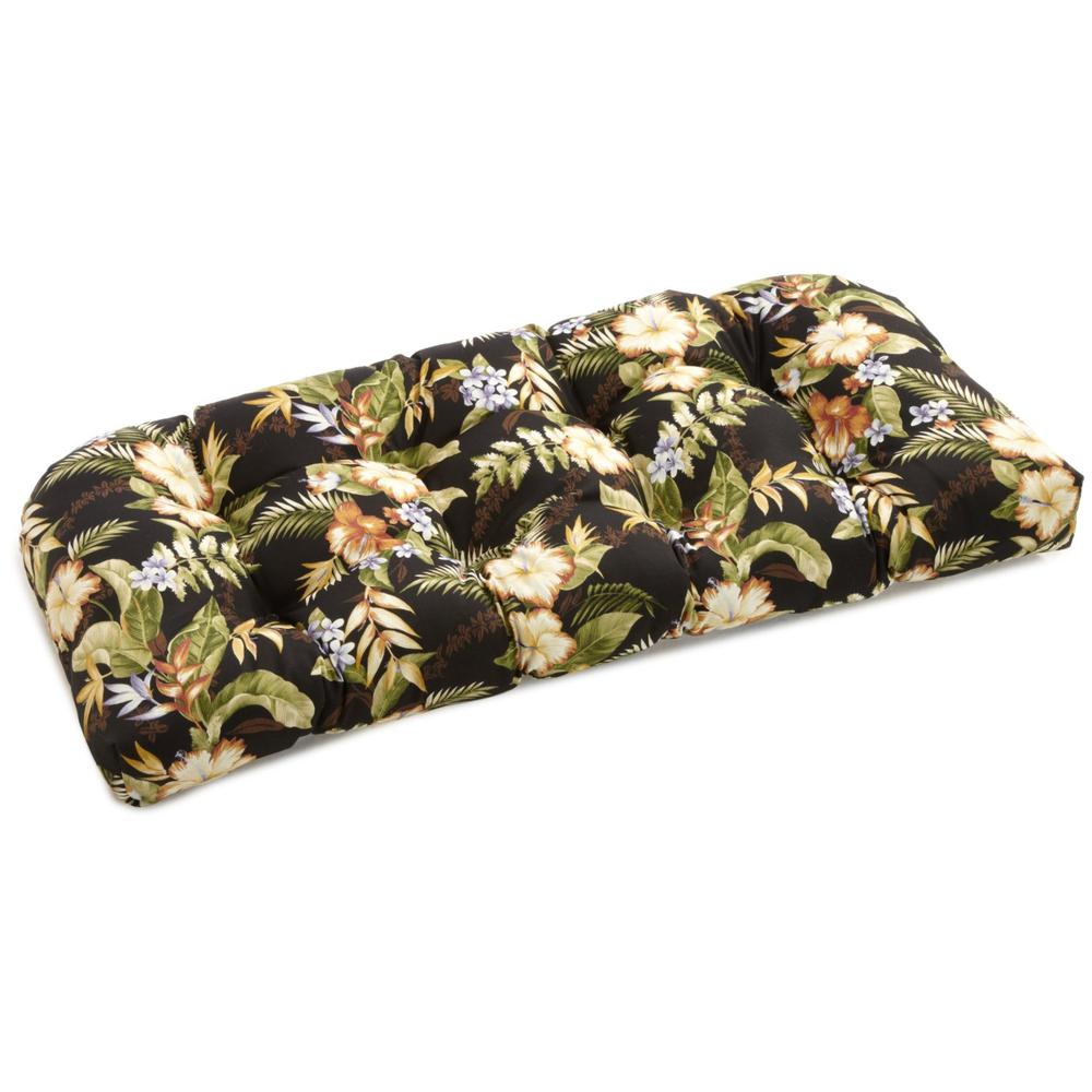 42-inch by 19-inch U-Shaped Solid Spun Polyester Tufted Settee/Bench Cushion. Picture 1