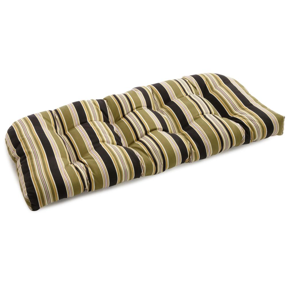 42-inch by 19-inch U-Shaped Solid Spun Polyester Tufted Settee/Bench Cushion. Picture 1