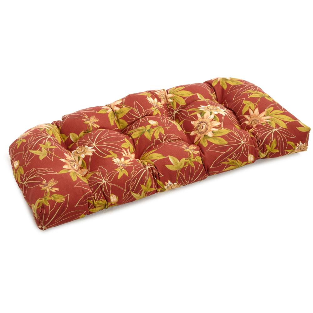 42-inch by 19-inch U-Shaped Solid Spun Polyester Tufted Settee/Bench Cushion. Picture 1