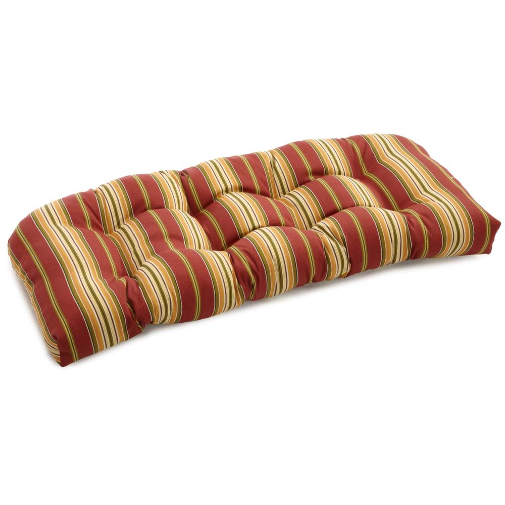 42-inch by 19-inch U-Shaped Solid Spun Polyester Tufted Settee/Bench Cushion. Picture 1