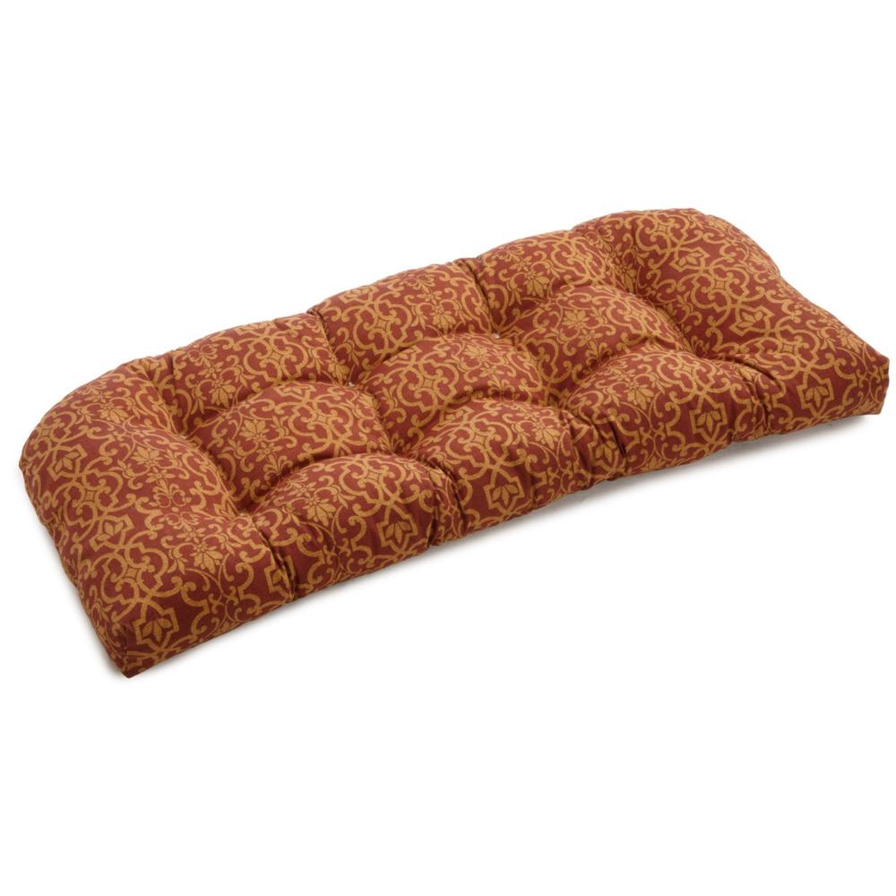 42-inch by 19-inch U-Shaped Solid Spun Polyester Tufted Settee/Bench Cushion. Picture 1